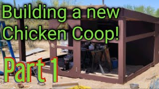 Building A MONSTER Backyard Chicken Coup Part 1 [upl. by Yrolam]