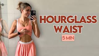 5 min Slow amp Intense Hourglass Waist Pilates  At Home Workout [upl. by Annaor]