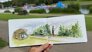 Painting At Fairlands Valley Park Camping and Fishing [upl. by Lamrert]