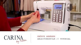 Carina Platinum  Knöpfe annähen mit dem Knopfannähfuß [upl. by Aneehsirk]