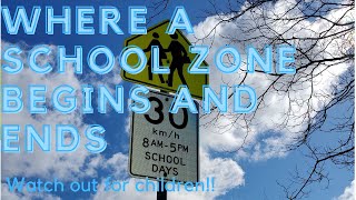 How to tell where a school zone begins amp ends  Class 7 amp 5  SenSen Driving School [upl. by Atinuhs]