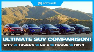 Best Small SUV Comparison 2021 CRV vs RAV4 vs CX5 vs Rogue vs Tucson [upl. by Lanctot994]