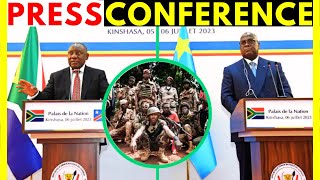 South Africa DR Congo Presidents HOLD PRESS CONFERENCE In Kinshasa Cyril Ramaphosa Felix Tshisekedi [upl. by Oramlub339]