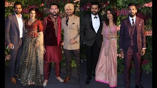 Indian Cricketers At Virat And Anushkas Reception In Mumbai [upl. by Tillio]