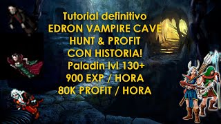 TIBIA HUNTGUIA PALADIN RP LVL 130 GOOD EXP GOOD PROFIT VAMPIRES  EDRON VAMPIRE CRYPT [upl. by Navets]