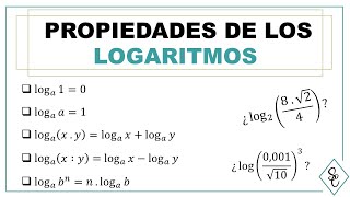 LOGARITMOS  Propiedades  Cómo resolver y aplicar cada una de ellas [upl. by Zaneski]