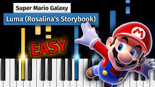 Super Mario Galaxy  Luma Rosalinas Storybook  EASY Piano Tutorial [upl. by Nnylsoj691]