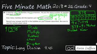 4th Grade STAAR Practice Long Division 44F  3 [upl. by Antonia701]