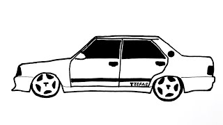 Modifiyeli Tofaş Şahin Çizimi  Kolay Araba Çizimi [upl. by Bigod]