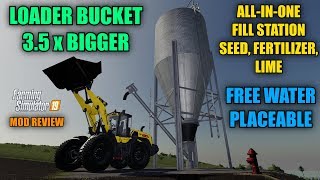 Farming Simulator 19  Huge Wheel Loader Bucket Allinone Fill Station Hydrant quotMod Reviewquot [upl. by Merri381]