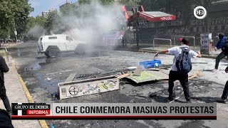 CHILE CONMEMORA MASIVAS PROTESTAS [upl. by Almund]