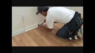 Tips when installing baseboard trim to laminate flooring [upl. by Ahsitniuq]