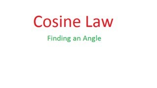 Trig Acute Triangles  Cosine Law Solving for angle [upl. by Arres]