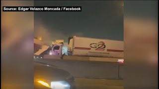 Person Narrowly Escapes Injury Or Worse During Massive I35W Pileup In Fort Worth [upl. by Caron]