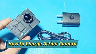 How to charge action camera battery how to charge cason cn10 action camera [upl. by Langdon]