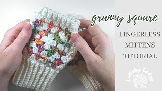 How To Crochet the Cutest Granny Square Fingerless Gloves [upl. by Ahsinrats]