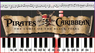 Piratas del caribe  He´s a Pirate  Piano Facil  Partitura [upl. by Nnauol]