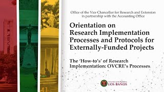 Orientation on Research Implementation for ExternallyFunded Projects OVCRE Processes [upl. by Patricia298]