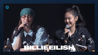 Spotify Presents Billie Eilish HIT ME HARD AND SOFT QampA with JENNIE [upl. by Lenuahs]