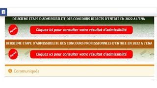 Concours ENA Deuxième Etape  Résultats Disponibles Maintenant  Consulter [upl. by Xanthus60]