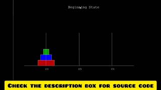 Tower of Hanoi Problem solution animation amp a chessboard in Computer Graphics project in CC [upl. by Hannaj252]