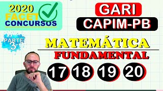 💥 FACET  GARI  MATEMÁTICA FUNDAMENTAL  CAPIMPB 2022 parte 3 [upl. by Higgins]