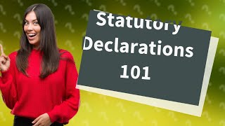 What is a statutory declaration for proof of identity in Canada [upl. by Telfore547]