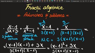 Fractii algebrice adunare si scadere clasa a 8 a ExercitiiInvata Matematica UsorMeditatii Online [upl. by Acira183]