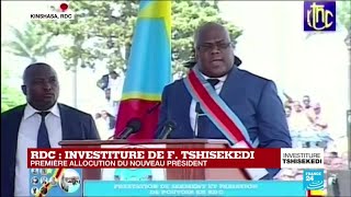 REPLAY  Première allocution du nouveau président Félix Tshisekedi Première partie [upl. by Ilegna]