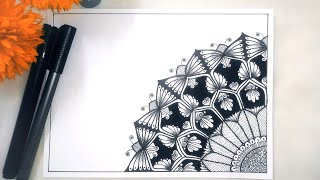 Corner Mandala Drawing ✨✨ [upl. by Arerrac]