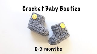 How to Crochet Baby Booties  Crochet Baby shoes 03 months [upl. by Cecilio]