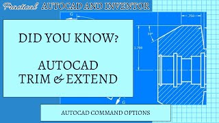 Did You Know AutoCAD Trim and Extend Command Options [upl. by Darian]