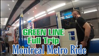 Montreal Metro Ride from ANGRIGNON to HONORÉ BEAUGRAND Metro ll GREEN LINE Full Trip [upl. by Drye]