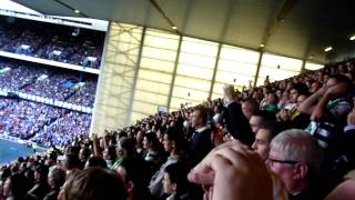 Celtic fans singing from Broomloan Rear at Ibrox 18092011 HD [upl. by Hakym192]