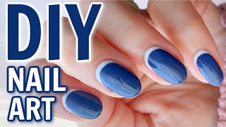 EASY Nail Art  Reverse FrenchHalf Moon Tutorial [upl. by Crifasi]