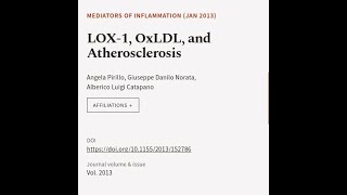 LOX1 OxLDL and Atherosclerosis  RTCLTV [upl. by Eimma]