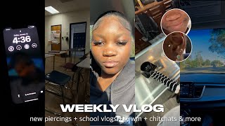 Week In My Life  new piercings back to school school vlogs grwm chitchats  more [upl. by Ahsaekal770]