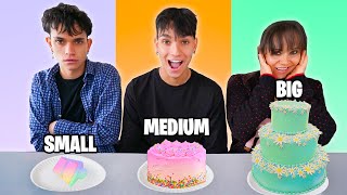 SMALL vs MEDIUM vs BIG Food Challenge  Lucas and Marcus [upl. by Ahsinrev]