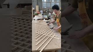 Process of Crafting Crisscross Lattice Fences with Wood Slats [upl. by Regnij]