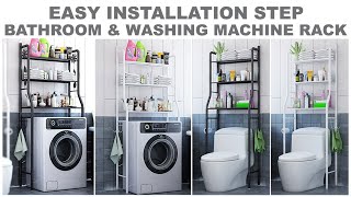 3 Layer Toilet amp Washing Machine Organizer Floor Shelf Rack Easy Assembly Step [upl. by Issac]