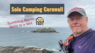 Solo Camping Cornwall  Surviving Storm Betty in a tent [upl. by Na]