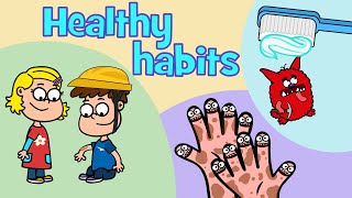 Healthy habits kids songs compilation  Hooray Kids Songs  Hacky Smacky  Wash us  Booboo Song [upl. by Emory]