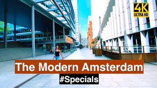 Modern Amsterdam 🇳🇱Travel Tour 4K Walking in Zuidas  The Netherlands  Ambient City Sounds Walk [upl. by Koch272]