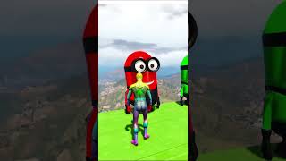 GTA 5  RED SPIDERMAN VS RED MINION VS GREEN MINION  Spiderman Funny Moments [upl. by Nomihs403]