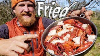 Deep Fried Crawfish In Raccoon Fat  Day 14 of 30 Day Survival Challenge Texas [upl. by Ahsitra]