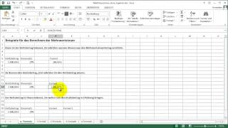 Excel Tipps zur Berechnung der Mehrwertsteuer Brutto und Netto 1 [upl. by Arrehs457]