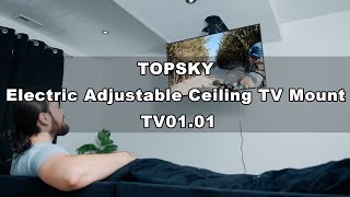 TOPSKY Electric Adjustable Ceiling TV Mount TV0101 [upl. by Trebmal]