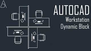 Office Workstation Dynamic Block  AutoCAD Tutorial  3 [upl. by Biles]