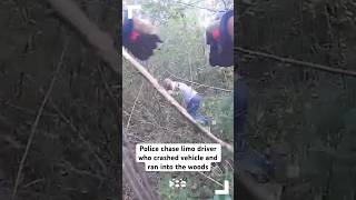 Police chase limo driver who crashed vehicle and ran into the woods [upl. by Gilpin592]