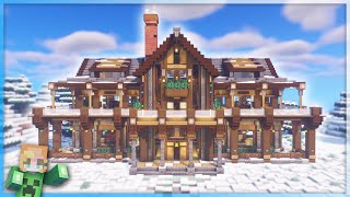 【Minecraft】How to build a Winter Mansion  LARGE survival house 15 [upl. by Noryk732]